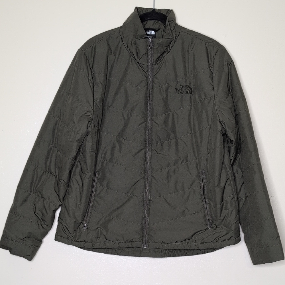 The North Face Womens Dark Green Puffer Coat layering size XL